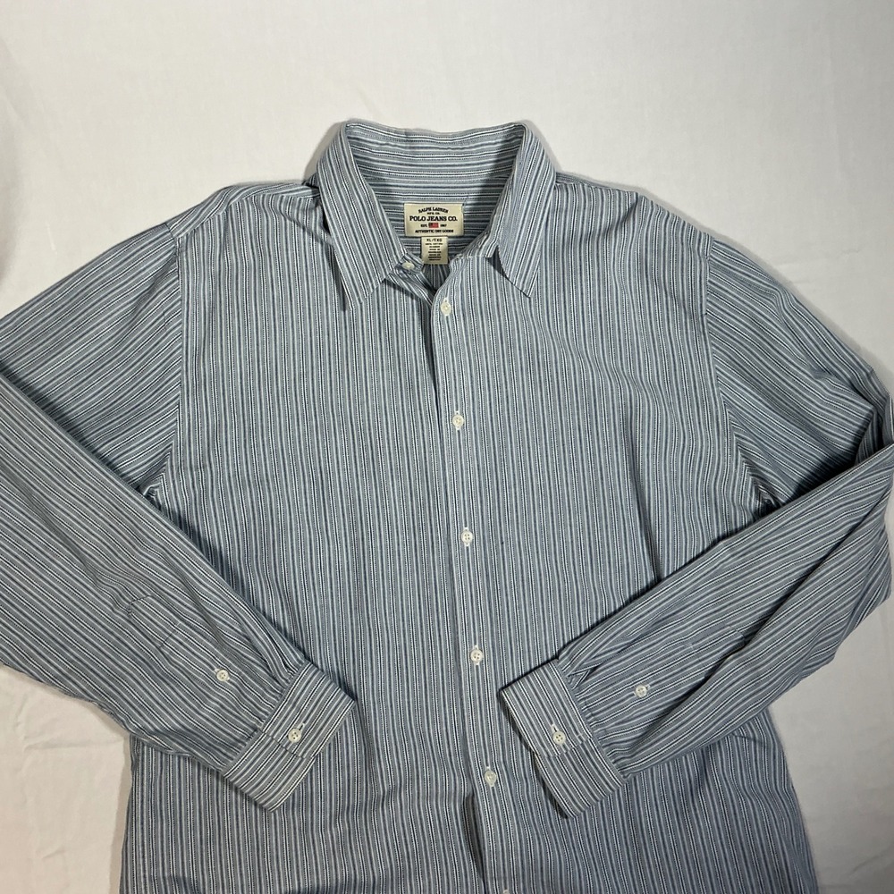 Polo Jeans Co. Striped Button Down Shirt Long Sleeve Authentic Dry Goods‎ XL